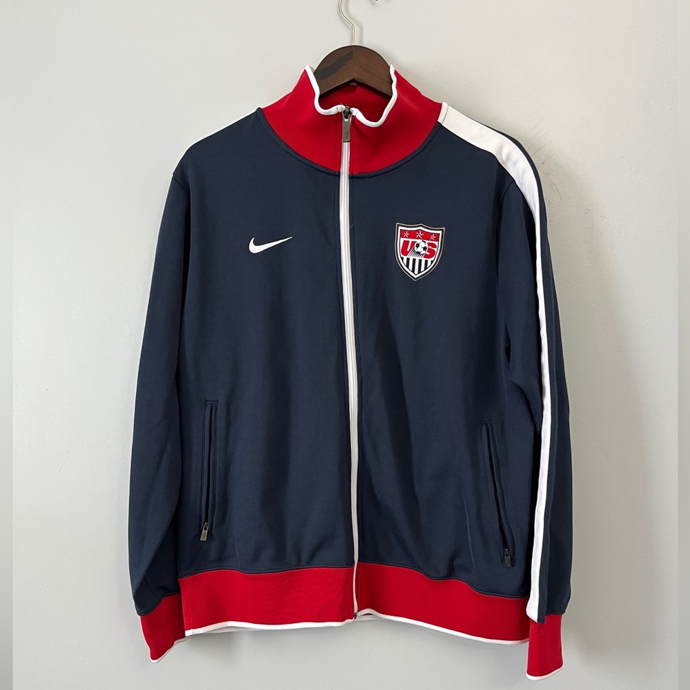 Nike USA Soccer 06 Y2K Blue Red White Zip Up Jacket Men’s Sz XL Sports Athletic